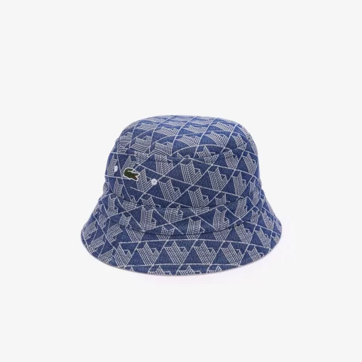 Lacoste Caps & Hats-Reversible Signature Monogram Jacquard Bucket Hat