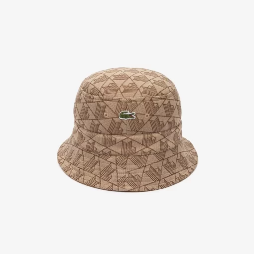 Lacoste Caps & Hats-Reversible Signature Monogram Jacquard Bucket Hat