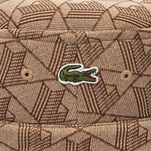 Lacoste Caps & Hats-Reversible Signature Monogram Jacquard Bucket Hat