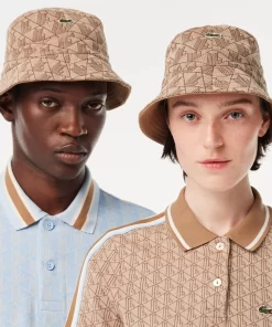 Lacoste Caps & Hats-Reversible Signature Monogram Jacquard Bucket Hat