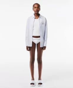 Lacoste Underwear & Loungewear-Ribbed Cotton Embroidered Croc Panties