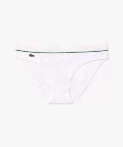 Lacoste Underwear & Loungewear-Ribbed Cotton Embroidered Croc Panties