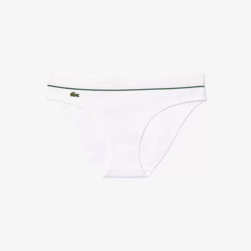 Lacoste Underwear & Loungewear-Ribbed Cotton Embroidered Croc Panties