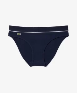 Lacoste Underwear & Loungewear-Ribbed Cotton Embroidered Croc Panties