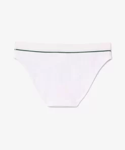 Lacoste Underwear & Loungewear-Ribbed Cotton Embroidered Croc Panties