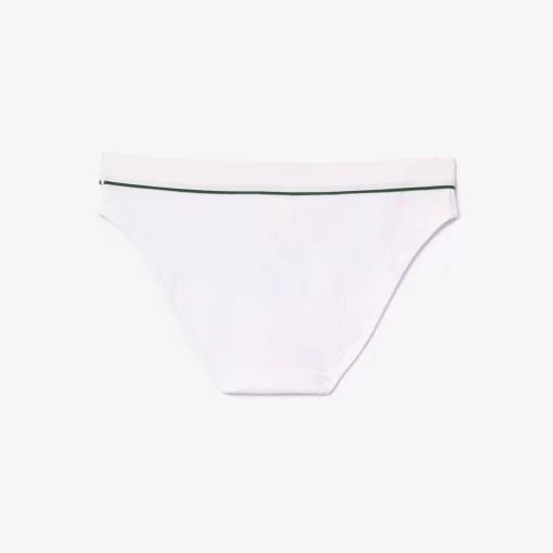 Lacoste Underwear & Loungewear-Ribbed Cotton Embroidered Croc Panties