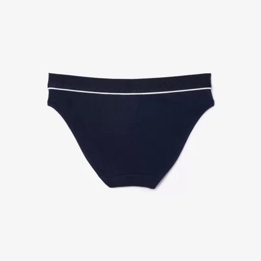 Lacoste Underwear & Loungewear-Ribbed Cotton Embroidered Croc Panties