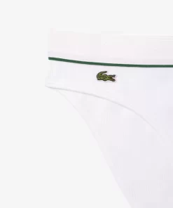 Lacoste Underwear & Loungewear-Ribbed Cotton Embroidered Croc Panties