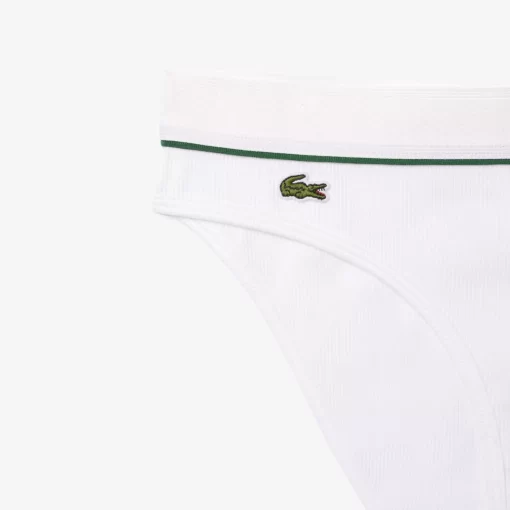 Lacoste Underwear & Loungewear-Ribbed Cotton Embroidered Croc Panties