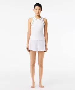 Lacoste Underwear & Loungewear-Ribbed Cotton Pajama Set