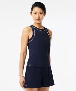 Lacoste Underwear & Loungewear-Ribbed Cotton Pajama Set