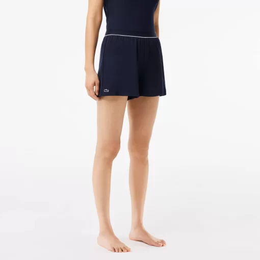 Lacoste Underwear & Loungewear-Ribbed Cotton Pajama Set