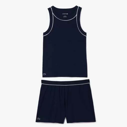 Lacoste Underwear & Loungewear-Ribbed Cotton Pajama Set