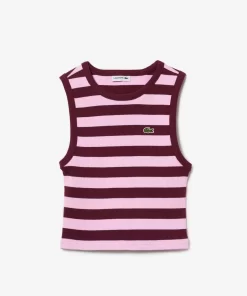 Lacoste Girl Clothing-Ribbed Cotton Striped Tank Top