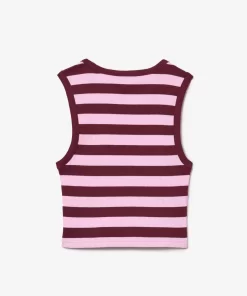 Lacoste Girl Clothing-Ribbed Cotton Striped Tank Top