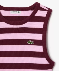 Lacoste Girl Clothing-Ribbed Cotton Striped Tank Top