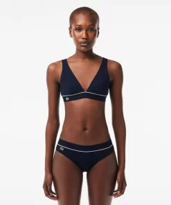 Lacoste Underwear & Loungewear-Ribbed Cotton Triangle Bralette