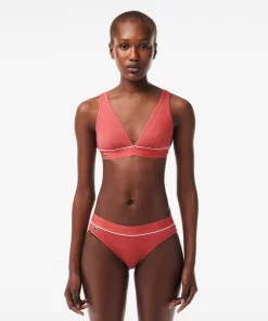 Lacoste Underwear & Loungewear-Ribbed Cotton Triangle Bralette