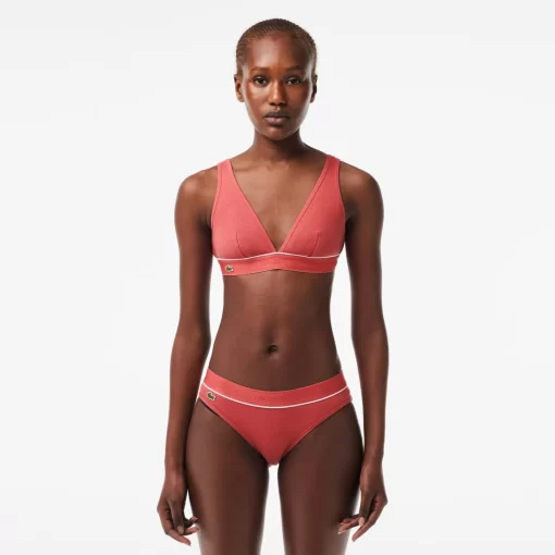 Lacoste Underwear & Loungewear-Ribbed Cotton Triangle Bralette