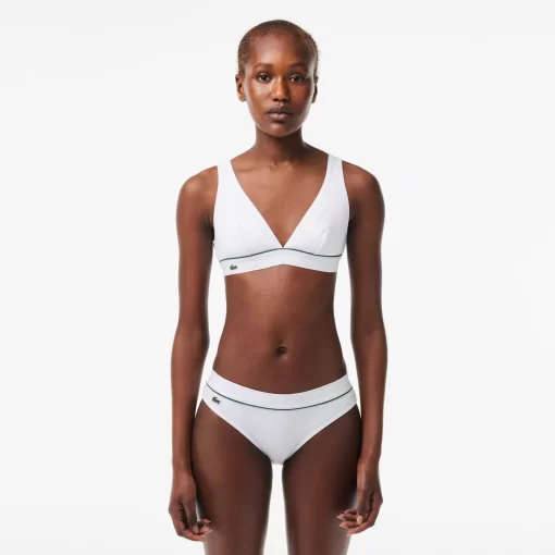 Lacoste Underwear & Loungewear-Ribbed Cotton Triangle Bralette