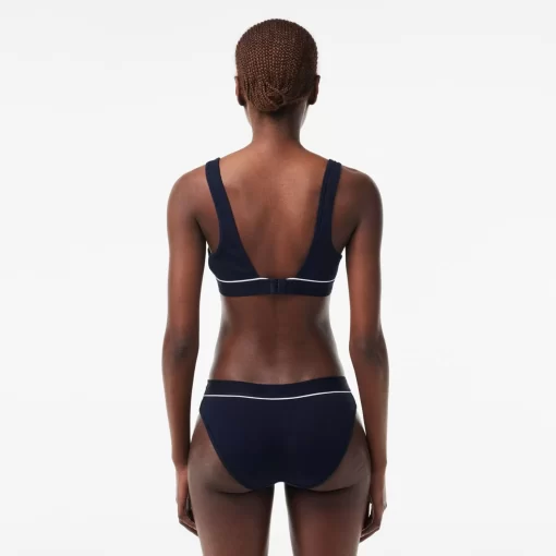 Lacoste Underwear & Loungewear-Ribbed Cotton Triangle Bralette