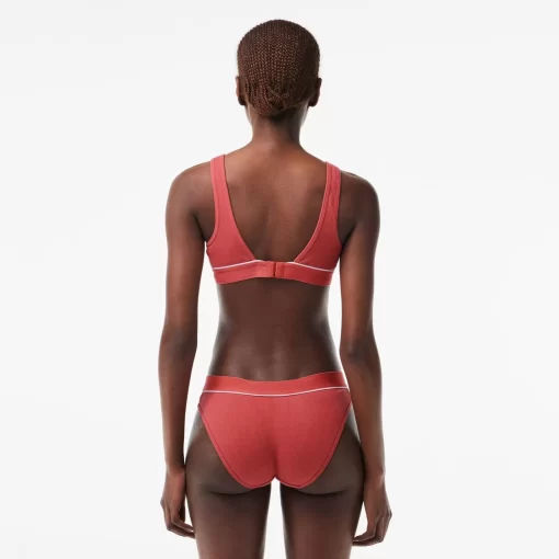 Lacoste Underwear & Loungewear-Ribbed Cotton Triangle Bralette