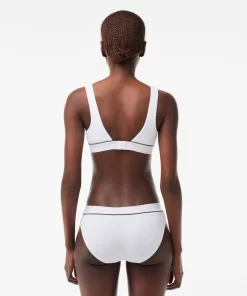 Lacoste Underwear & Loungewear-Ribbed Cotton Triangle Bralette