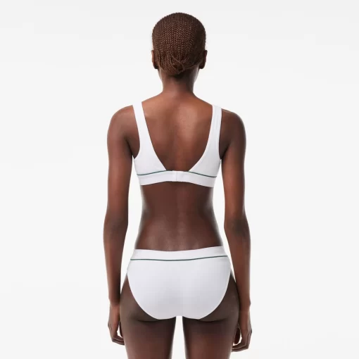 Lacoste Underwear & Loungewear-Ribbed Cotton Triangle Bralette