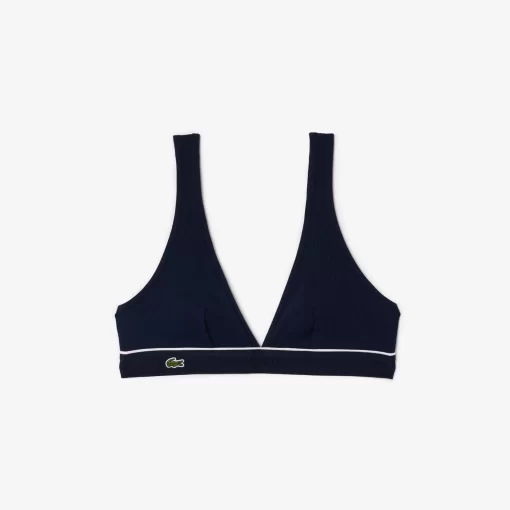 Lacoste Underwear & Loungewear-Ribbed Cotton Triangle Bralette