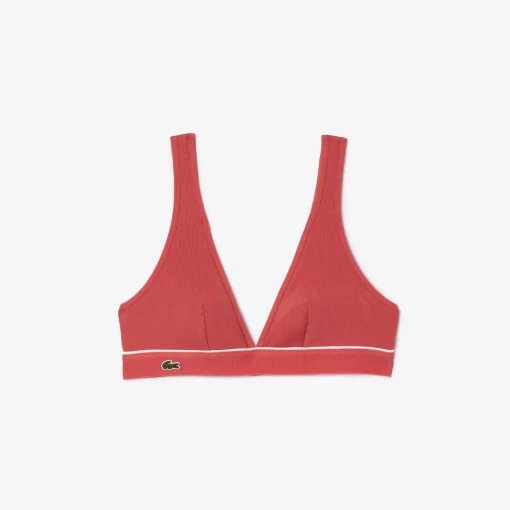 Lacoste Underwear & Loungewear-Ribbed Cotton Triangle Bralette