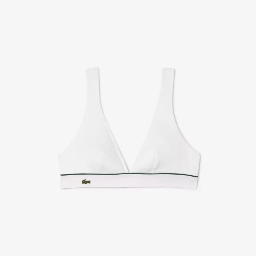 Lacoste Underwear & Loungewear-Ribbed Cotton Triangle Bralette