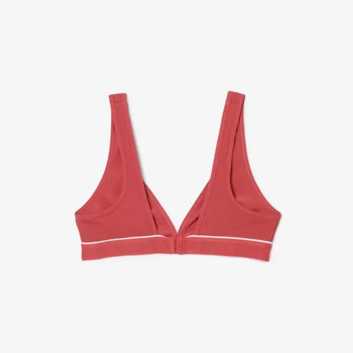 Lacoste Underwear & Loungewear-Ribbed Cotton Triangle Bralette