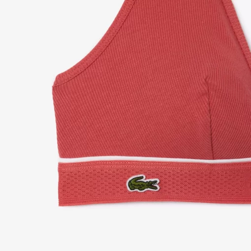 Lacoste Underwear & Loungewear-Ribbed Cotton Triangle Bralette