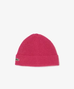 Lacoste Caps & Hats-Ribbed Knit Beanie In Cashmere