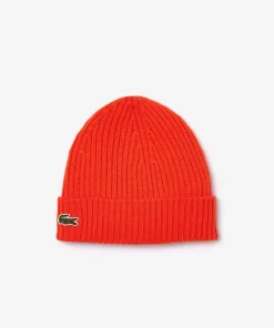 Lacoste Caps & Hats-Ribbed Wool Hat