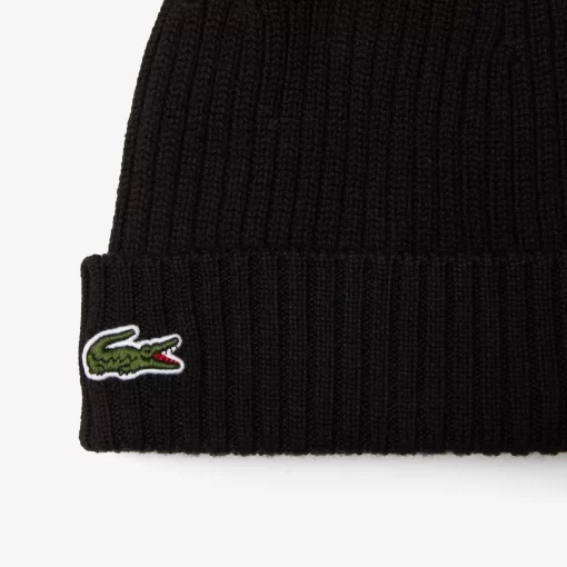 Lacoste Caps & Hats-Ribbed Wool Hat