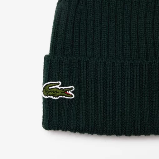 Lacoste Caps & Hats-Ribbed Wool Hat