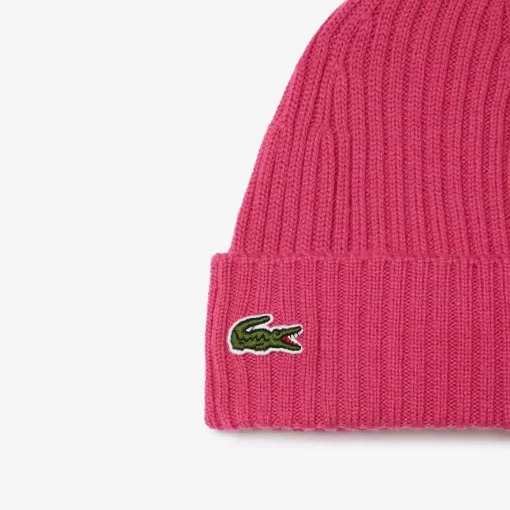 Lacoste Caps & Hats-Ribbed Wool Hat