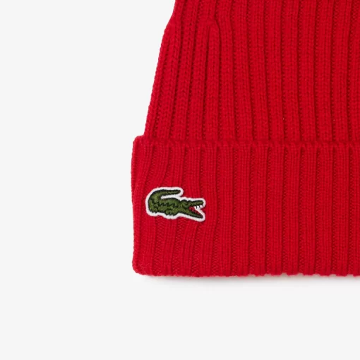 Lacoste Caps & Hats-Ribbed Wool Hat