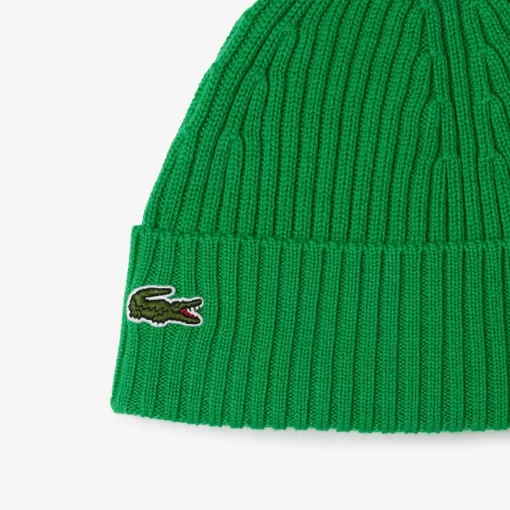 Lacoste Caps & Hats-Ribbed Wool Hat