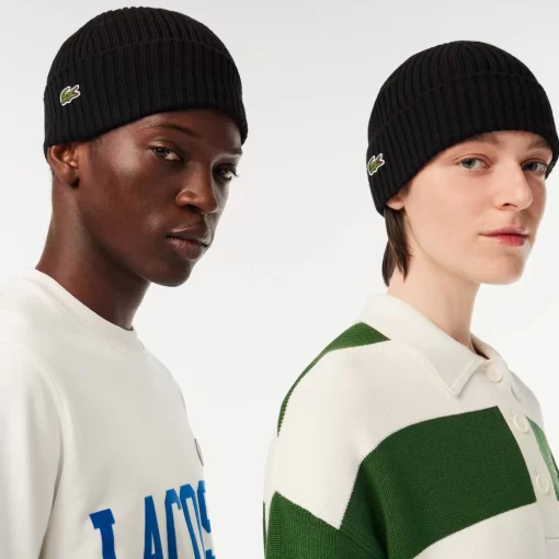 Lacoste Caps & Hats-Ribbed Wool Hat