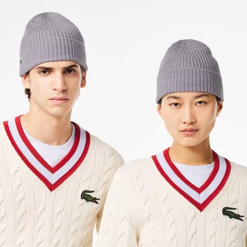 Lacoste Caps & Hats-Ribbed Wool Hat