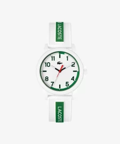 Lacoste Accessories-Rider 3 Hands Watch - White And Green With Silicone Strap