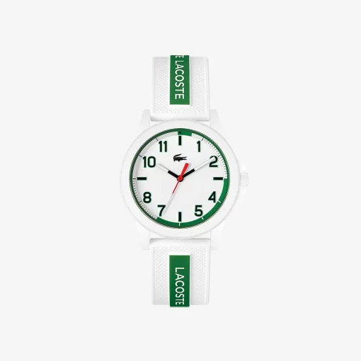 Lacoste Accessories-Rider 3 Hands Watch - White And Green With Silicone Strap