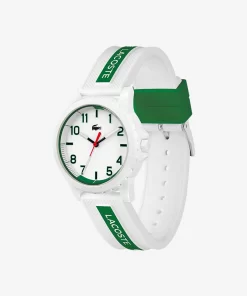 Lacoste Accessories-Rider 3 Hands Watch - White And Green With Silicone Strap