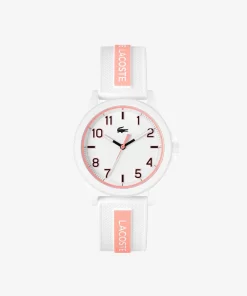 Lacoste Accessories-Rider 3 Hands Watch - White And Pink With Silicone Strap