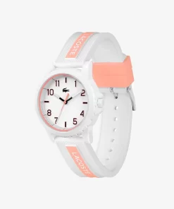 Lacoste Accessories-Rider 3 Hands Watch - White And Pink With Silicone Strap