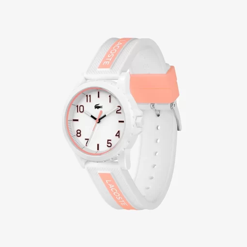 Lacoste Accessories-Rider 3 Hands Watch - White And Pink With Silicone Strap