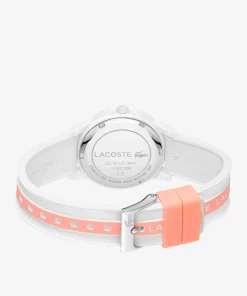 Lacoste Accessories-Rider 3 Hands Watch - White And Pink With Silicone Strap