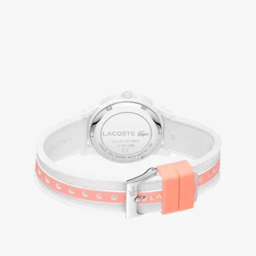 Lacoste Accessories-Rider 3 Hands Watch - White And Pink With Silicone Strap